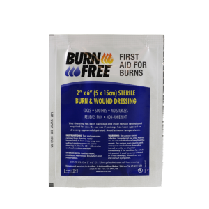 แผ่นเจลแปะกันความร้อน BurnFree-แผ่นเจลแปะลดการลุกลามจากแผลไฟไหม้แบบหน้ากาก Face Mask ขนาด 2″ X 6″ ( 5 ซม. x 15 ซม.)