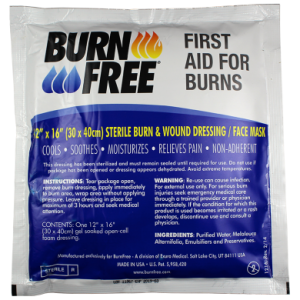 แผ่นเจลแปะกันความร้อน BurnFree-แผ่นเจลแปะลดการลุกลามจากแผลไฟไหม้แบบหน้ากาก Face Mask ขนาด12″ X 16″ (30 ซม. x 40 ซม.)