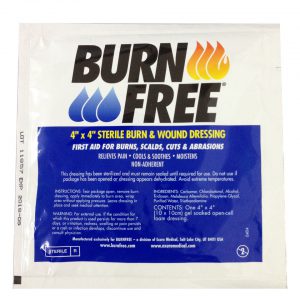แผ่นเจลแปะกันความร้อน BurnFree-แผ่นเจลแปะลดการลุกลามจากแผลไฟไหม้แบบหน้ากาก Face Mask ขนาด 4″ X 4″ (10 ซม. x 10 ซม.)