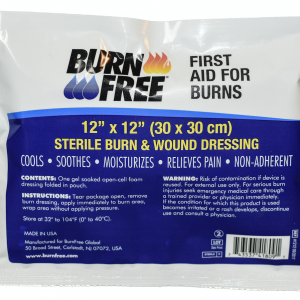 แผ่นเจลแปะกันความร้อน BurnFree-แผ่นเจลแปะลดการลุกลามจากแผลไฟไหม้ ขนาด12″ X 12″ (30 ซม. x 30 ซม.)