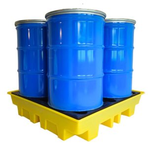 พาเลทรองสารเคมี ROMOLD รุ่น BP4L (TSSBP4L) รองรับ 230 ลิตร(L) (4ถัง) 128x128.5x27.5 ซม. สีเหลือง