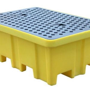 พาเลทรองสารเคมี ROMOLD รุ่น BP2FW (TSSBP2FW) รองรับ 230ลิตร (L) (2ถัง) 122x82x34.5 ซม. สีเหลือง
