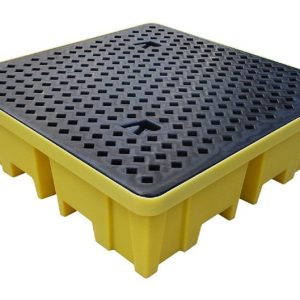 พาเลทรองสารเคมี ROMOLD รุ่น BP4FW (TSSBP4FW) รองรับ 250 ลิตร (L) (4ถัง) 122x122x38.8 ซม. สีเหลือง