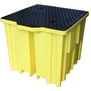 พาเลทรองสารเคมี ROMOLD รุ่น BB1FW(TSSBB1FW) รองรับ 1150 ลิตร(L) (1แทงค์) 123x123x109 ซม. สีเหลือง