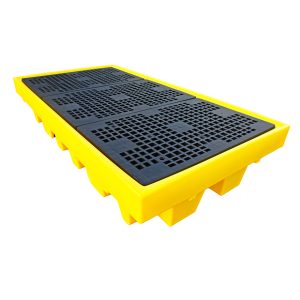 พาเลทรองสารเคมี ROMOLD รุ่น BBS (TSSBB2) รองรับ 1140 ลิตร (L) (2ถัง) 255x136x56.5 ซม. สีเหลือง